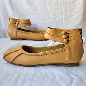 Bali ELF Muse Women's Leather Ballet Flats Light Tan Size 9 Made by Hand